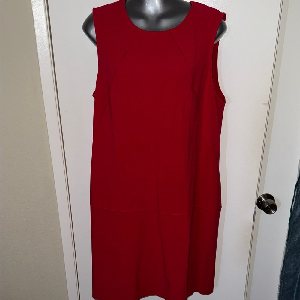 LOFT Bold Red Sleeveless Midi Dress